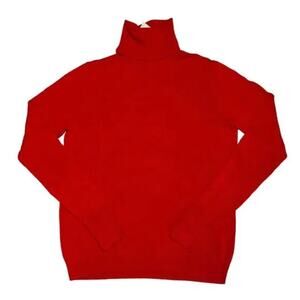 **NWT Ann Taylor Red W/Button Cuff Detail Turtleneck Sweater - SIZE MEDIUM